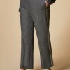 Vetements Marina Rinaldi | Pantalon En Flanelle Gris Moyen