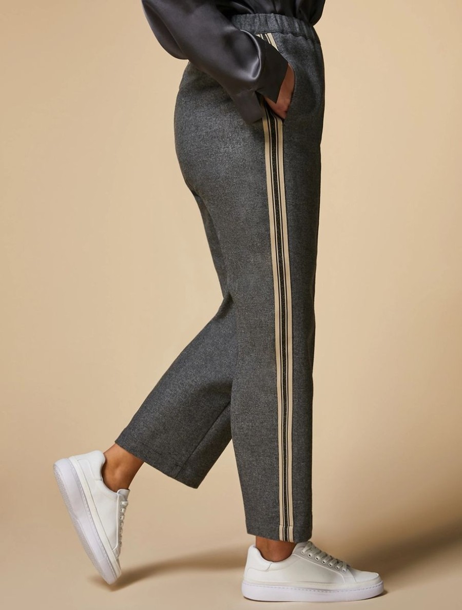 Vetements Marina Rinaldi | Pantalon En Flanelle Gris Moyen