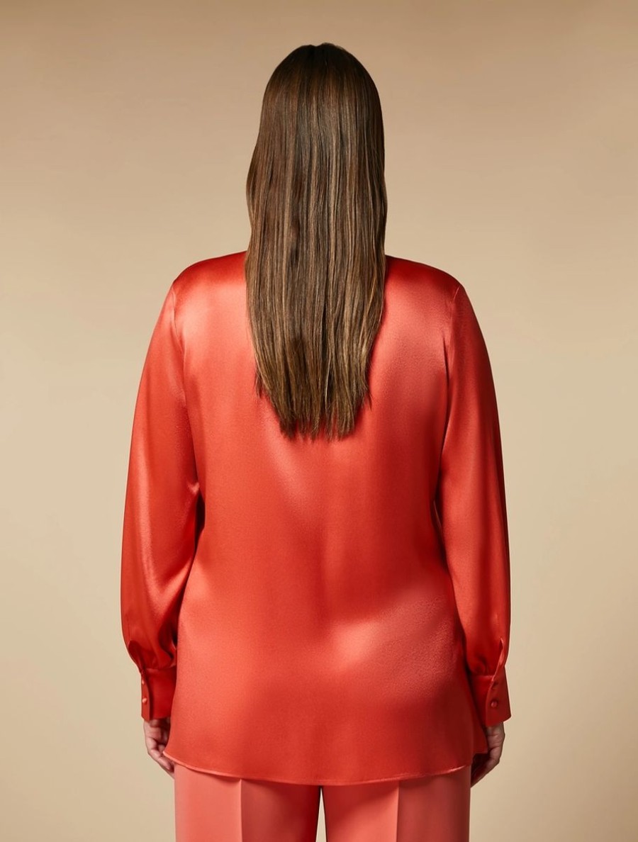 Vetements De Ceremonie Marina Rinaldi | Chemise En Satin Corail