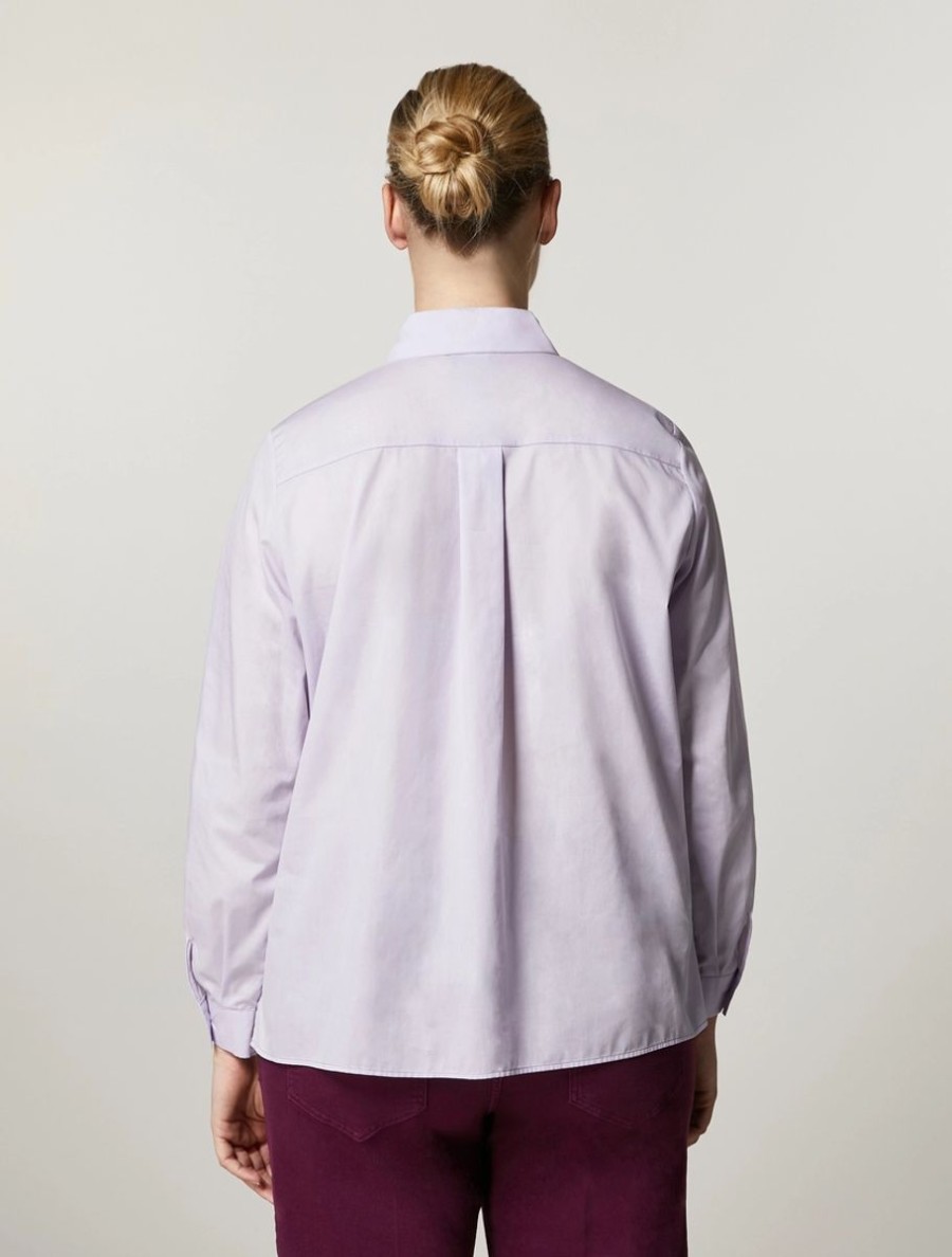 Vetements Marina Rinaldi | Chemise En Popeline De Coton Lilas