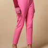 Vetements Marina Rinaldi | Pantalon En Coton Melange Rose