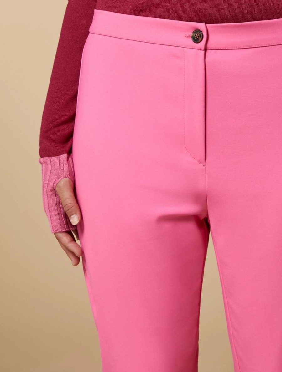 Vetements Marina Rinaldi | Pantalon En Coton Melange Rose