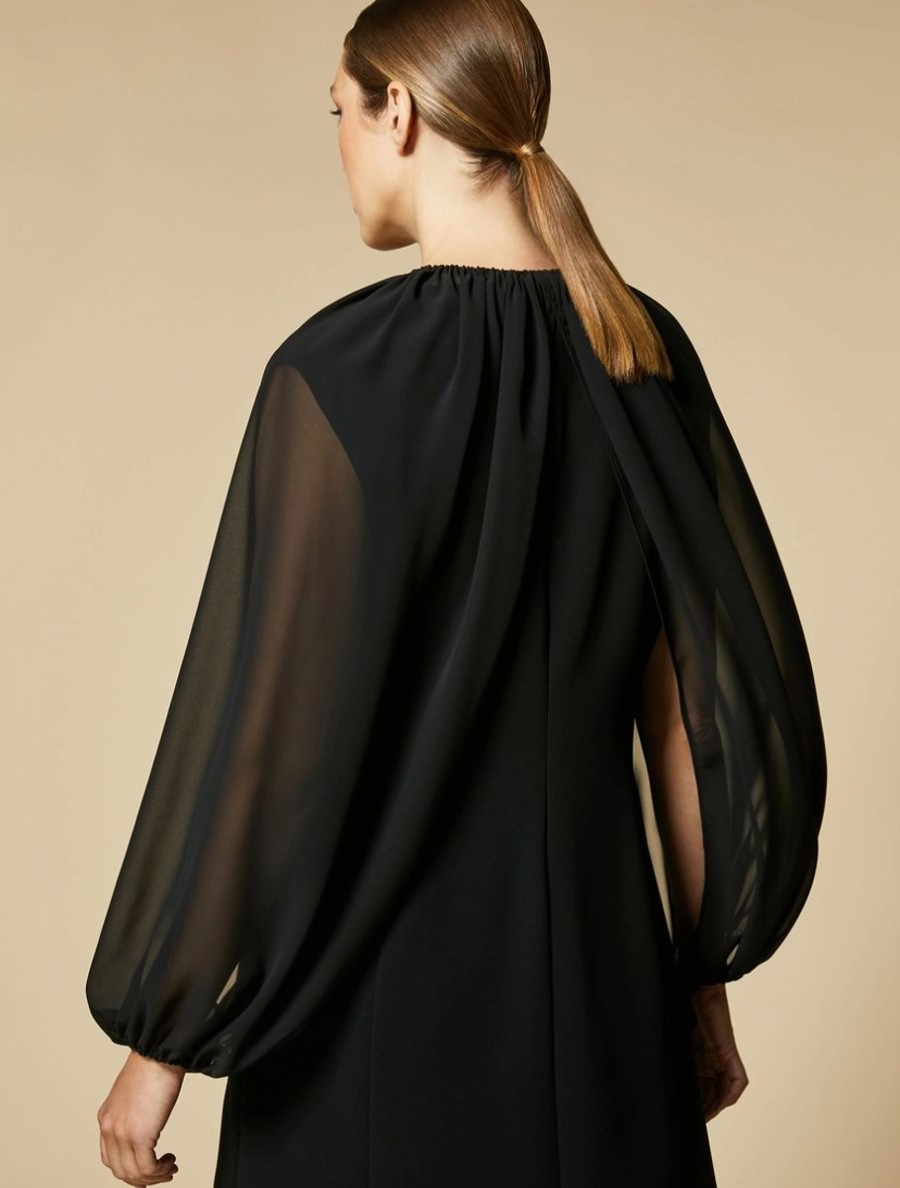 Vetements De Ceremonie Marina Rinaldi | Bolero En Crepe Georgette Noir