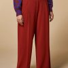 Vetements Marina Rinaldi | Pantalon Palazzo En Triacetate Rouiller