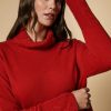 Vetements Marina Rinaldi | Pull En Laine Et Cachemire Rouge