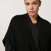 Vetements Marina Rinaldi | Gilet En Maille Bouclee En Laine Melangee Noir