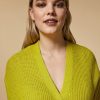 Vetements Marina Rinaldi | Cardigan En Laine Melangee Jaune