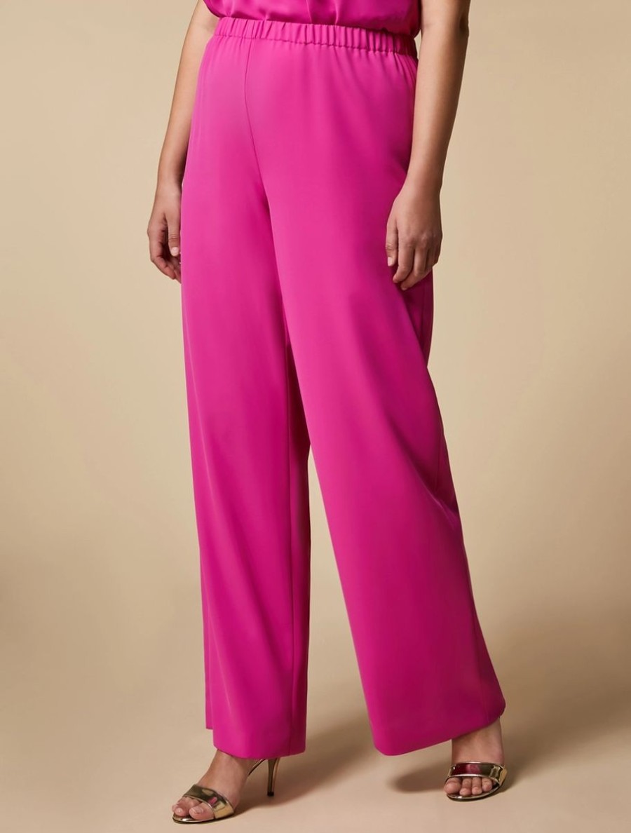 Vetements Marina Rinaldi | Pantalon En Cady Fuchsia