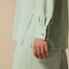 Vetements Marina Rinaldi | Blouse En Crepe De Chine De Soie Vert Pastel