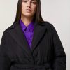 Vetements Marina Rinaldi | Manteau Matelasse Resistant A L'Eau Noir