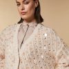 Vetements Marina Rinaldi | Cardigan En Alpaga Melange A Sequins Colonial