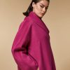 Vetements Marina Rinaldi | Manteau Double Face En Laine Melangee Fuchsia