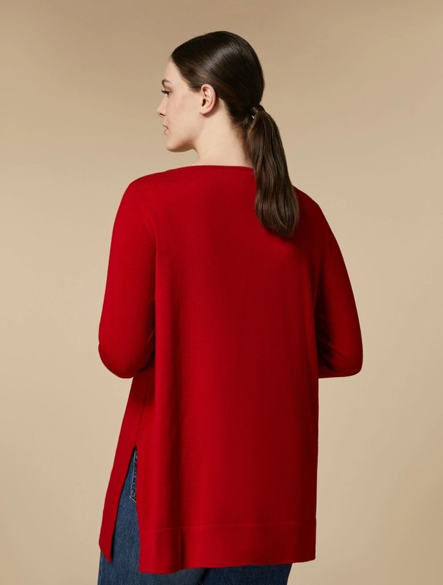 Vetements Marina Rinaldi | Pull En Laine Rouge