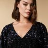 Vetements Marina Rinaldi | Tunique A Paillettes Noir