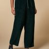 Vetements Marina Rinaldi | Pantalon De Velours Vert Fonce