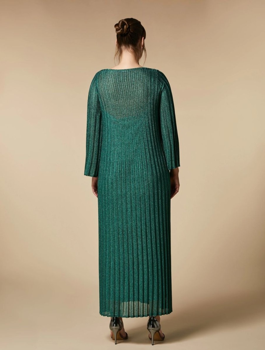 Vetements Marina Rinaldi | Robe En Fil Lurex Vert