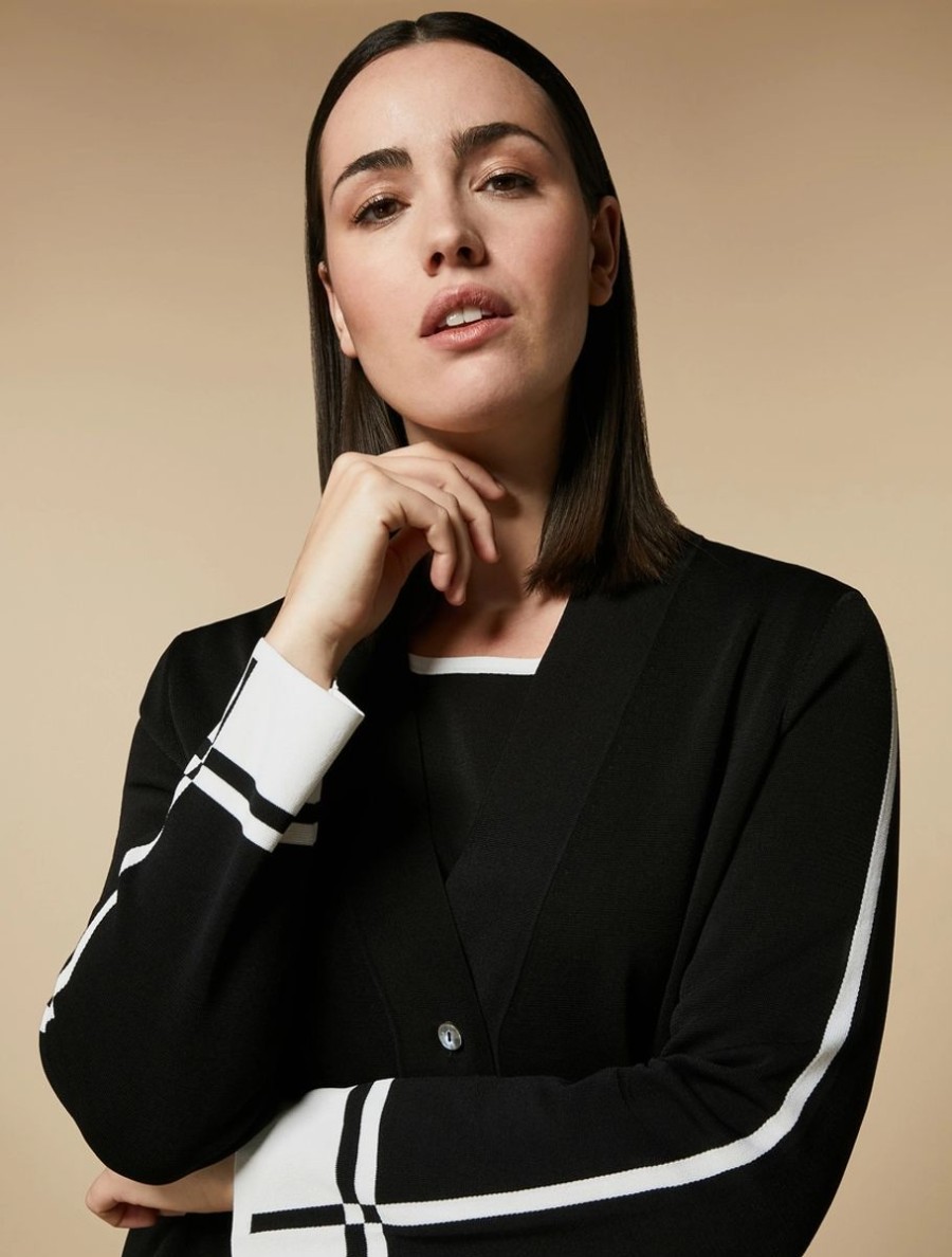 Vetements Marina Rinaldi | Cardigan Confortable En Viscose Noir