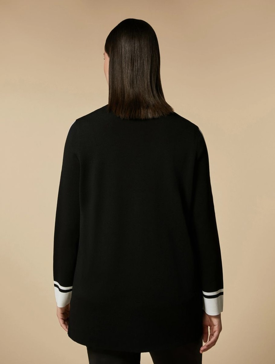 Vetements Marina Rinaldi | Cardigan Confortable En Viscose Noir