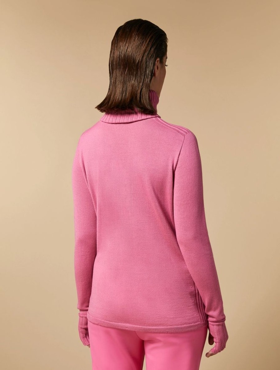 Vetements Marina Rinaldi | Pull En Laine Melangee Rose