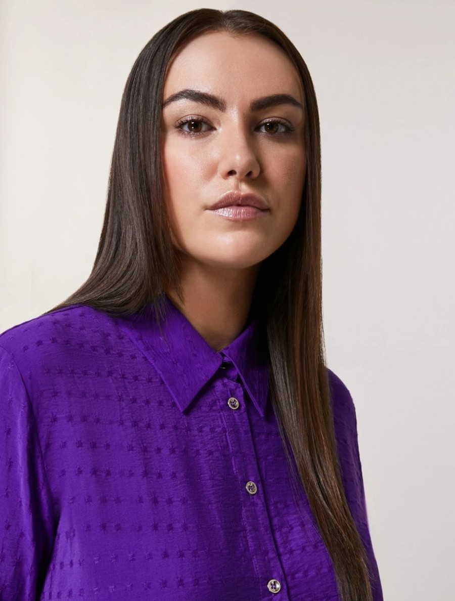 Vetements Marina Rinaldi | Tunique En Tissu Jacquard Violet