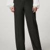 Vetements Marina Rinaldi | Pantalon En Flanelle Teinte En Fil Gris Fonce