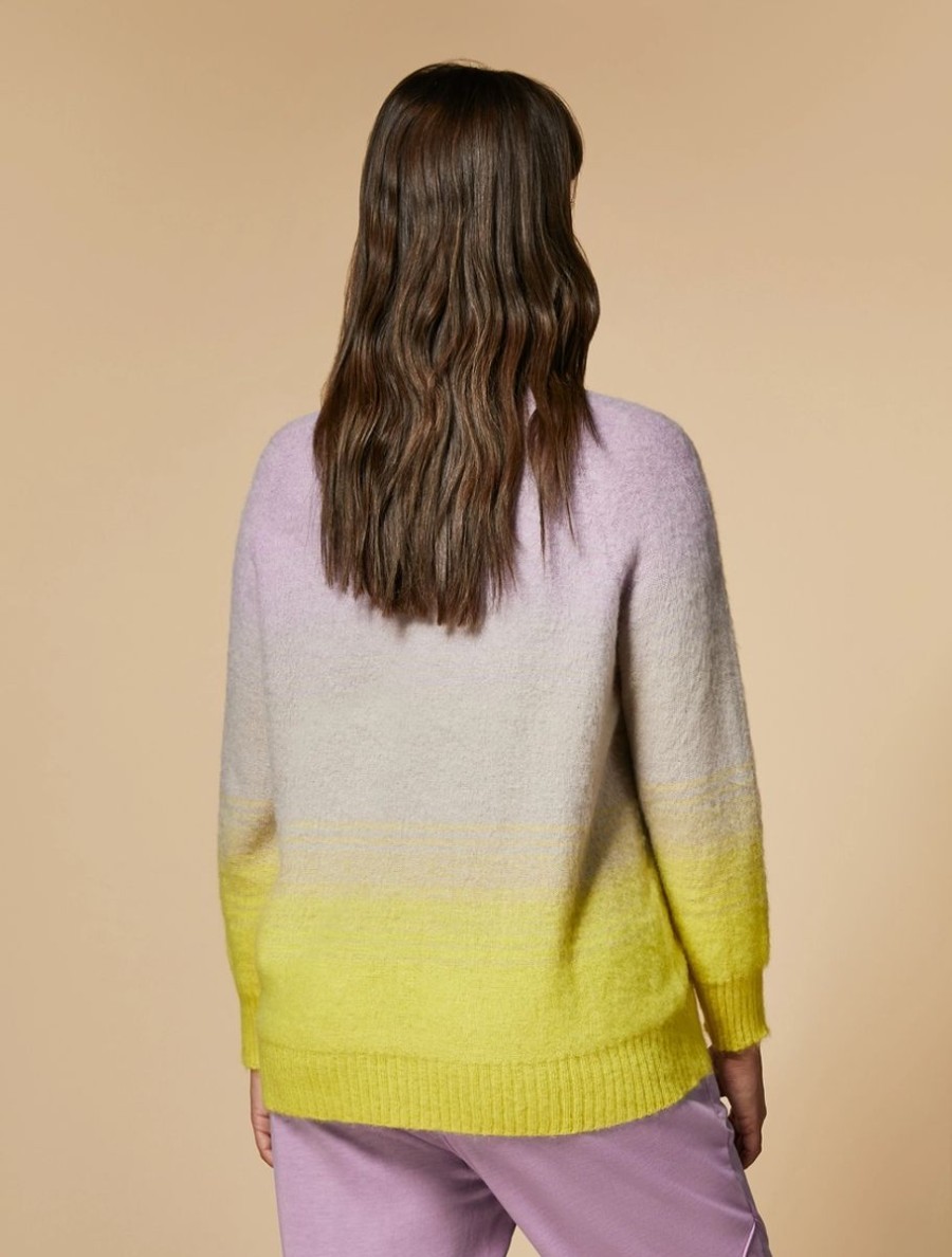 Vetements Marina Rinaldi | Pull En Mohair Melange Moutarde