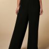 Vetements Marina Rinaldi | Pantalon En Georgette Plissee Noir