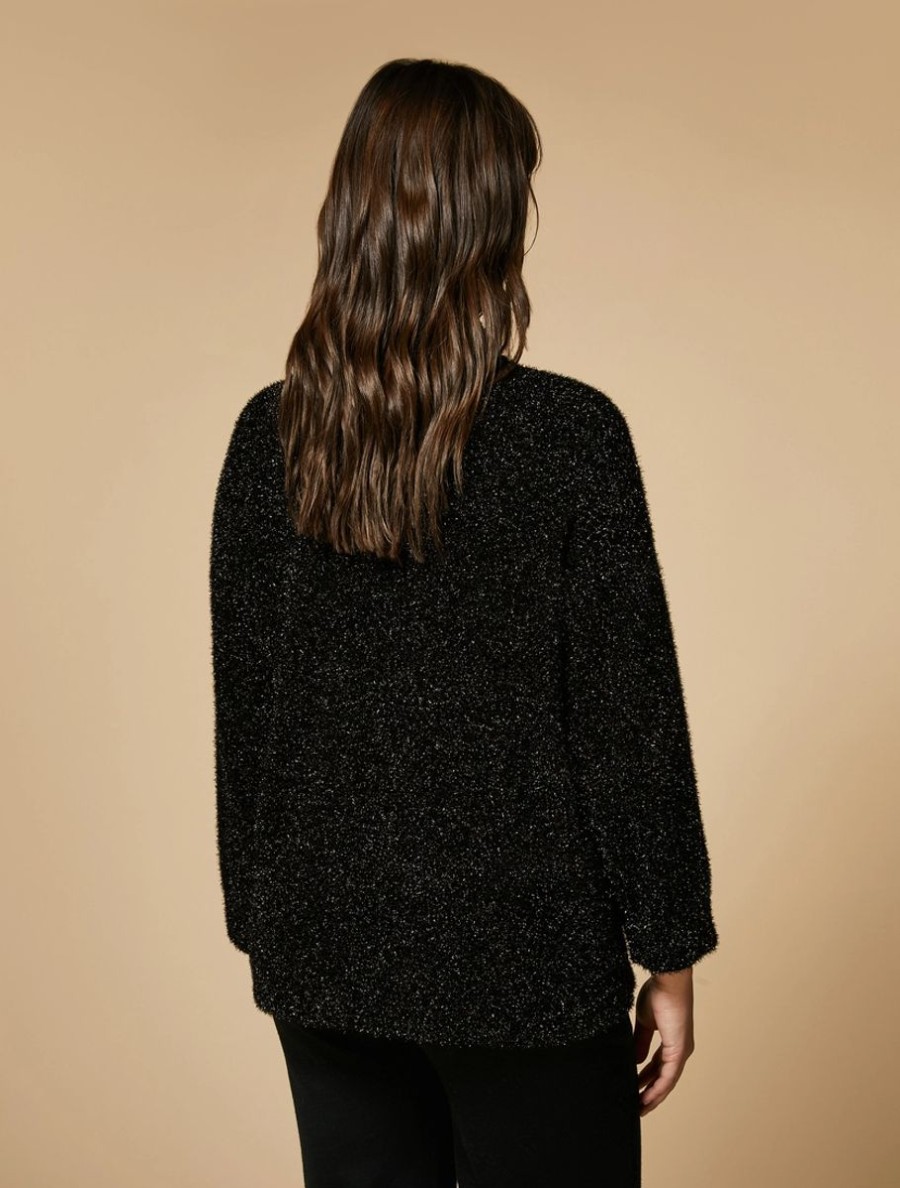 Vetements Marina Rinaldi | Pull En Fil Lurex Noir