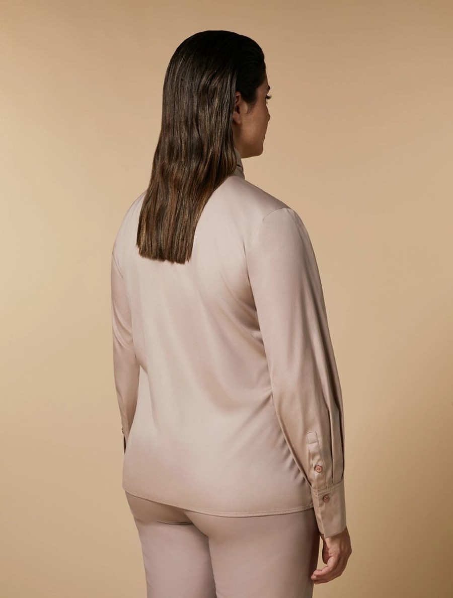 Vetements Marina Rinaldi | Chemise En Popeline A Ceinture Rose