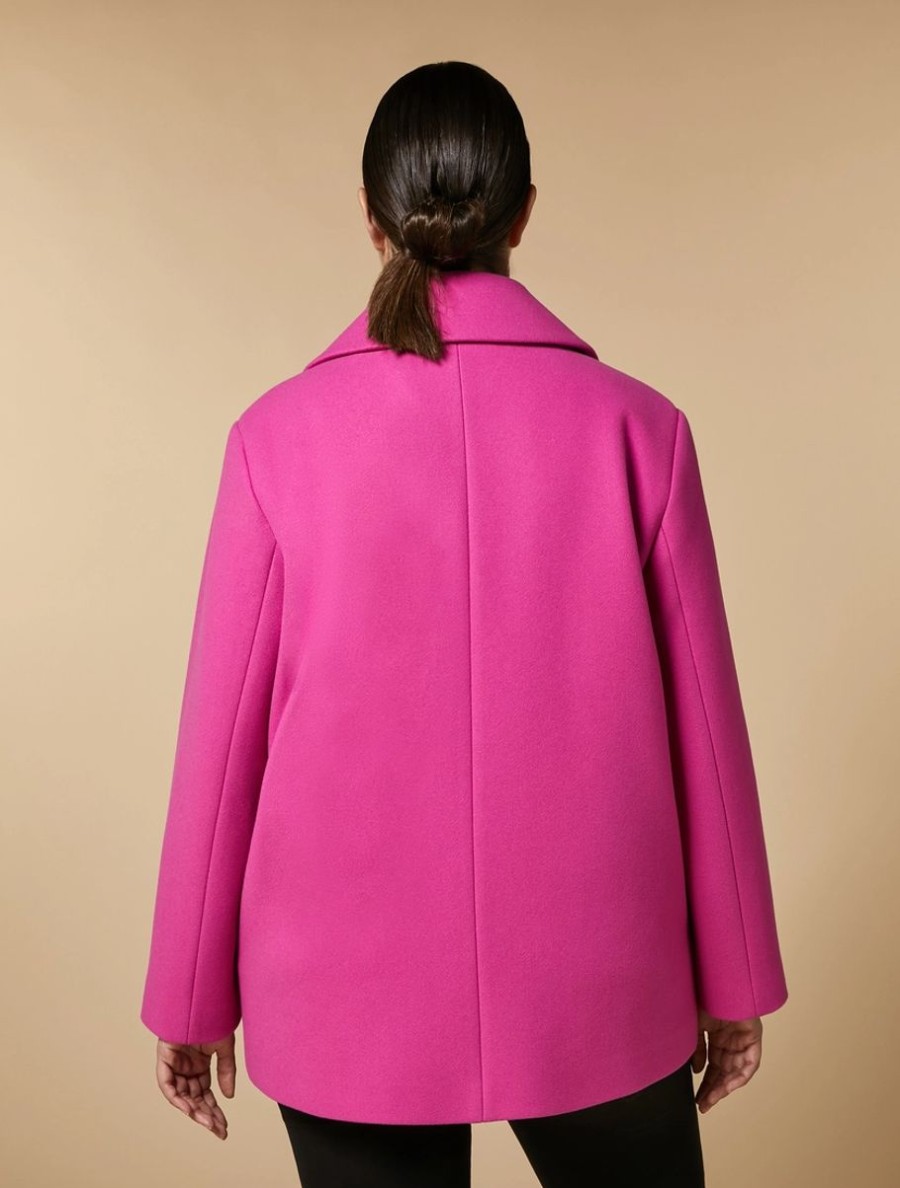 Vetements Marina Rinaldi | Caban En Tissu Jersey Fuchsia