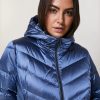 Vetements Marina Rinaldi | Doudoune En Nylon Brillant Bleu Ski