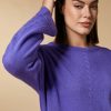 Vetements Marina Rinaldi | Pull En Cachemire Melange Violet