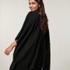 Vetements Marina Rinaldi | Poncho En Laine Merinos Melangee Noir