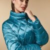 Vetements Marina Rinaldi | Doudoune Longue Matelassee Deperlante Torquoise