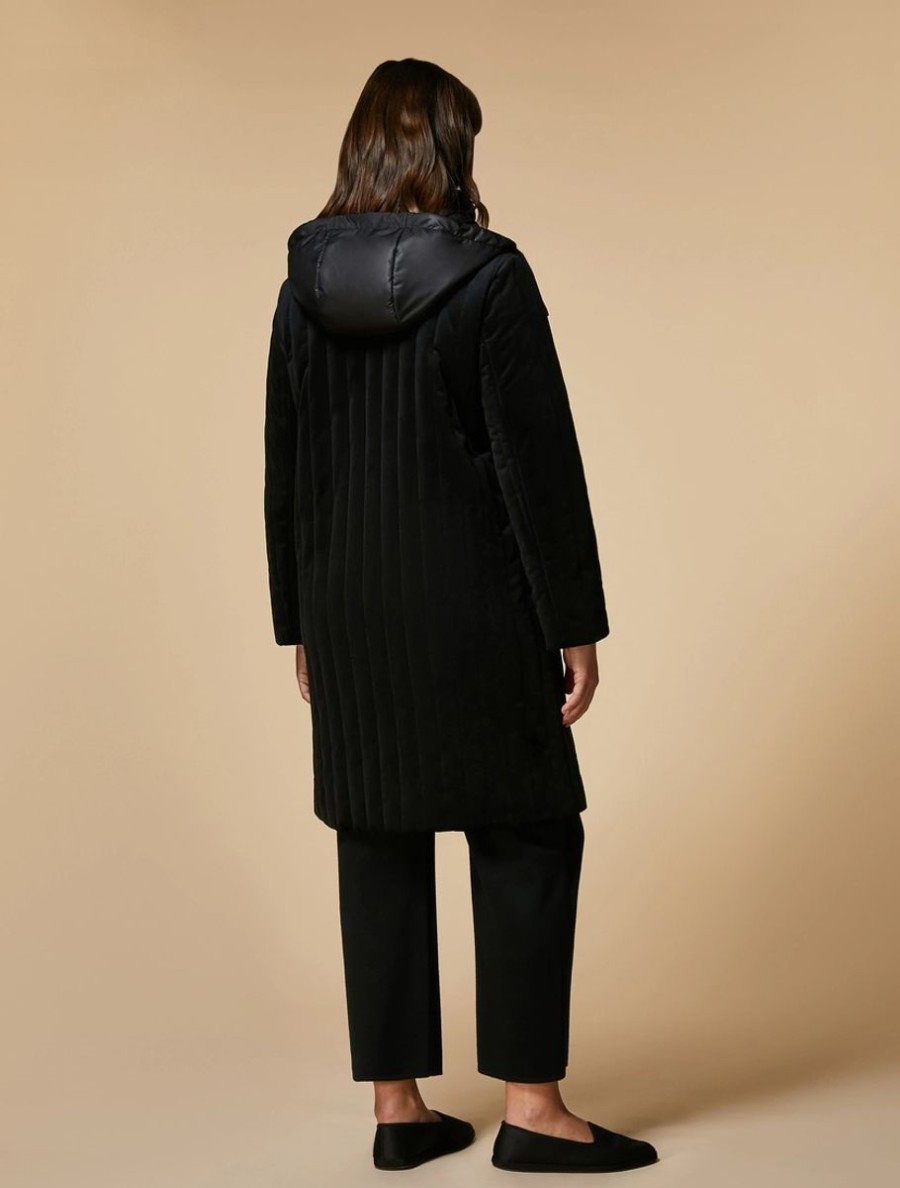 Vetements Marina Rinaldi | Doudoune En Velours Noir