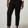 Vetements Marina Rinaldi | Pantalon En Coton Stretch Noir