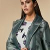 Vetements Marina Rinaldi | Manteau En Organza Lurex Vert