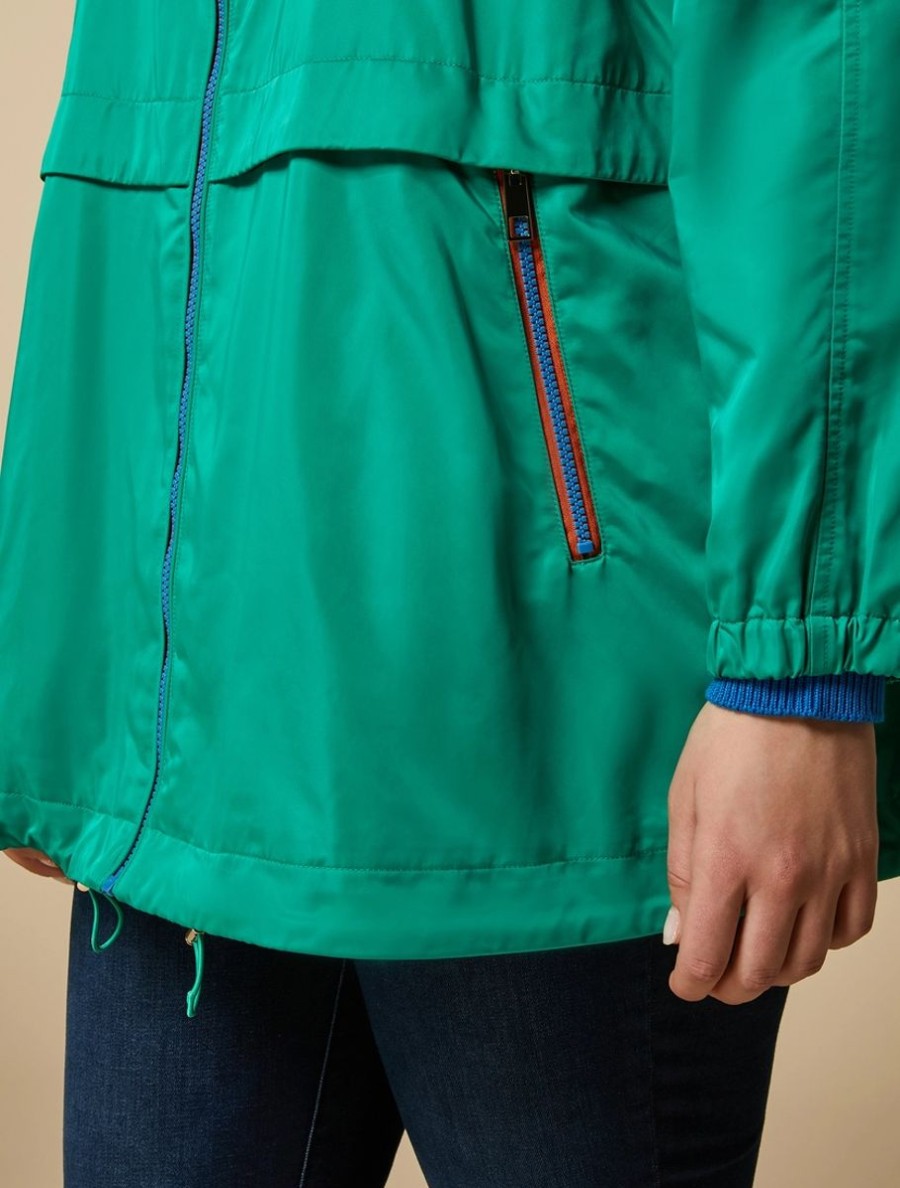 Vetements Marina Rinaldi | Impermeable Satine Deperlant Vert Pastel