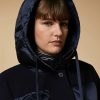 Vetements Marina Rinaldi | Veste Matelassee En Nylon Et Tissu Impermeables Marine Fonce