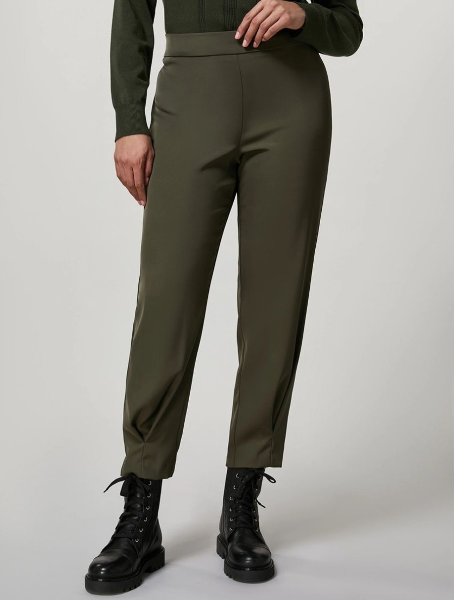 Vetements Marina Rinaldi | Pantalon En Cady Vert Fonce