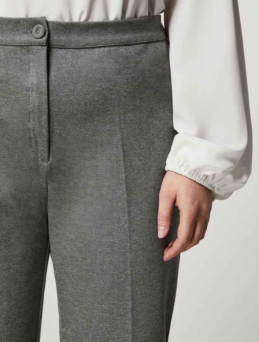 Vetements Marina Rinaldi | Pantalon En Tissu Technique Gris Fonce