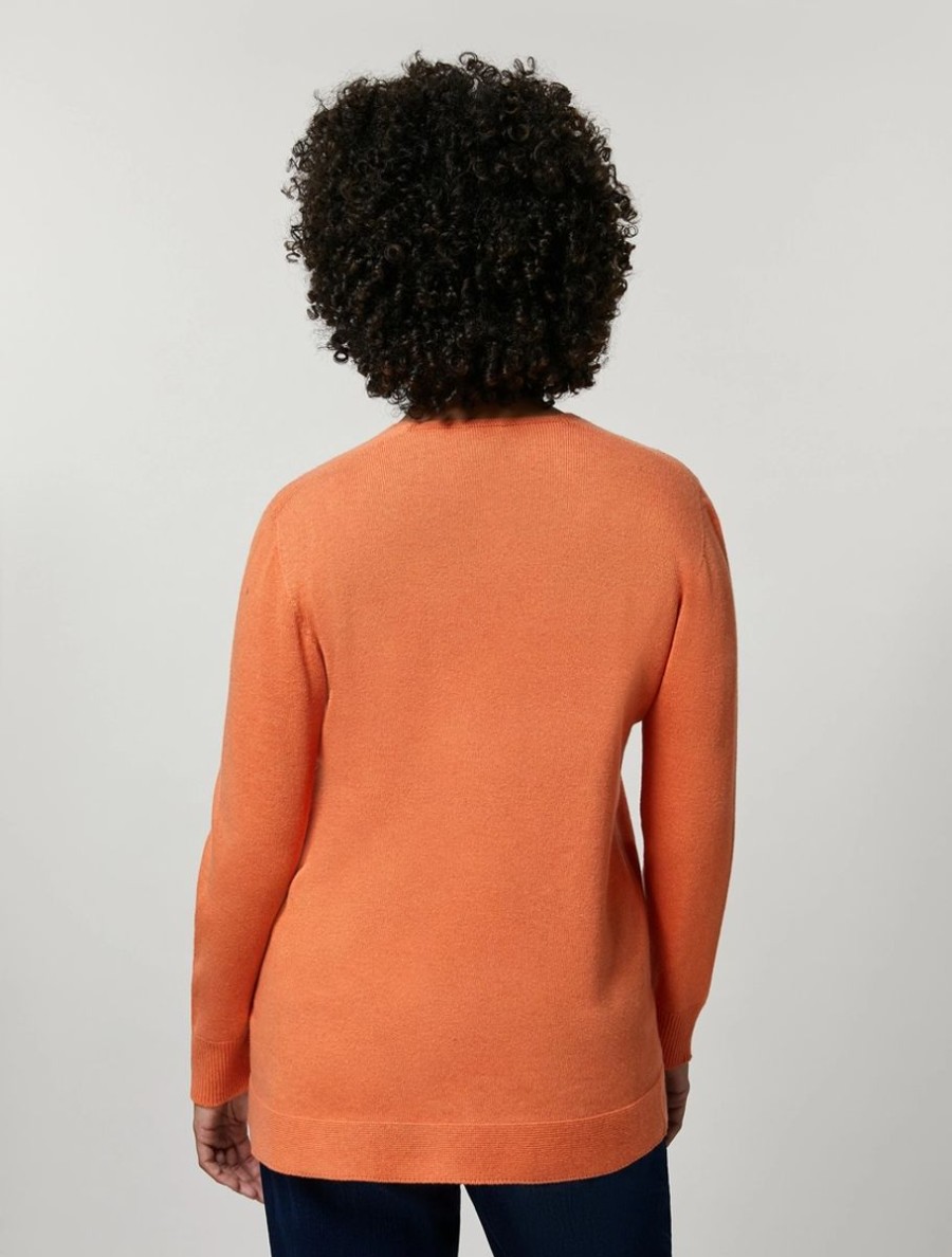 Vetements Marina Rinaldi | Pull En Laine Et Cachemire Orange