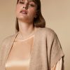 Vetements Marina Rinaldi | Cardigan Sans Couture En Alpaga Et Laine Beige