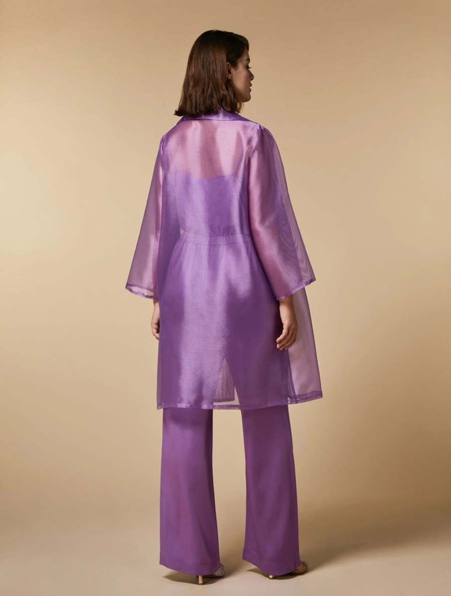 Vetements Marina Rinaldi | Manteau En Organza Lurex Glycine