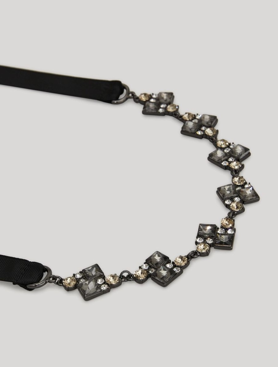 Vetements De Ceremonie Marina Rinaldi | Collier Strass Et Metal Noir