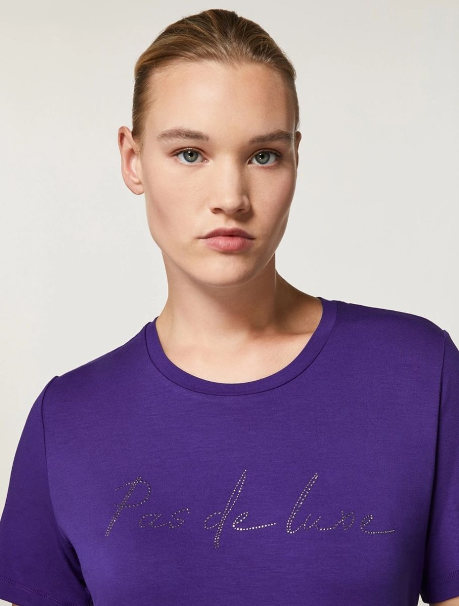 Vetements Marina Rinaldi | T-Shirt En Jersey De Viscose Violet