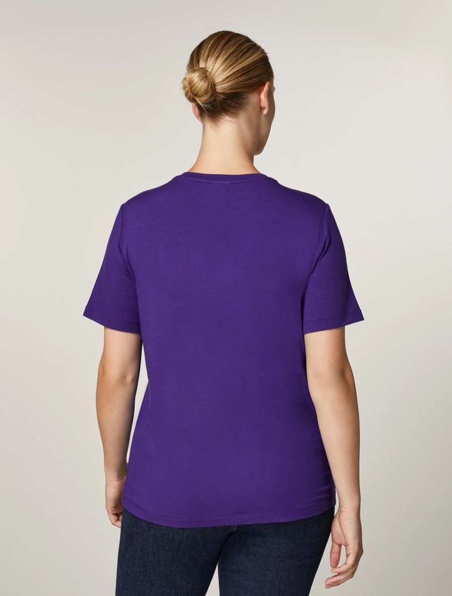 Vetements Marina Rinaldi | T-Shirt En Jersey De Viscose Violet