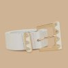 Accessoires Marina Rinaldi | Ceinture En Cuir Blanc