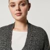 Vetements Marina Rinaldi | Cardigan Long En Laine Melangee Gris Fonce