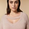 Vetements Marina Rinaldi | Pull En Laine Et Cachemire Rose